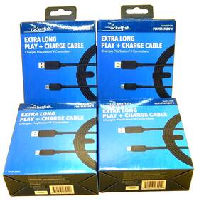 Rf-ps49pc Rocketfish Lot Of 4 Rocketfish- 9ft Play Charge Cable For Playstation - New
