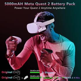 Saqico 771077787773 Battery Pack For Oculus Quest 2 5000mah Head Strap Compat