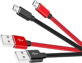 Scovee 738944457979 2 Pack 6ft Ps4 Controller Charger Cable - Xbox One And Black Red