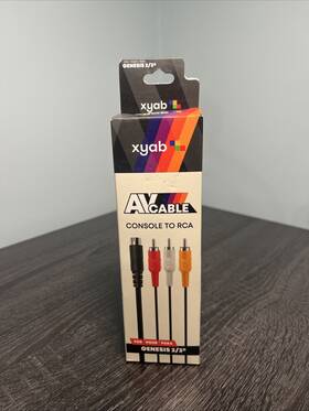 Sega 747638890664 Xyab Composite Av Audio Video Cable For Genesis Model 2/3 - New In Box