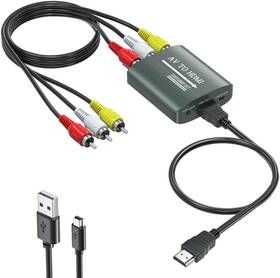 Setuact 445028816890 Rca To Hdmi Converter Av For Xbox Ps One Ps2 Ps3 N64 Wii Vcr Vhs Stb Blu