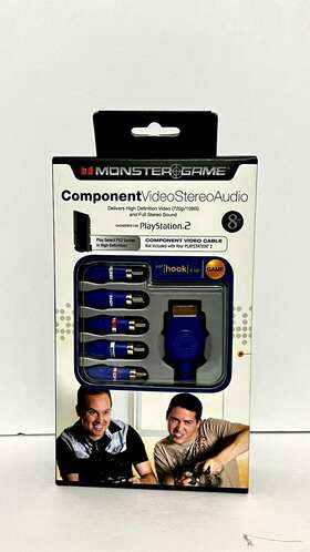 Sony 050644514180 Monster Game Component Video Stereo Playstation 2 Ps2 8 Ft. Cable Open Box