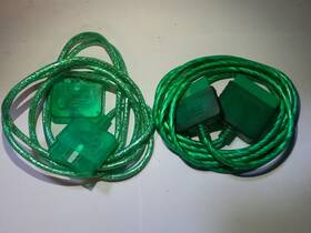 2202hha Sony 2 Playstation Ps1 Ps2 Controller Extension Cables Transparent Green