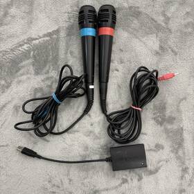 6x0030325 Sony Singstar Microphones And Usb Converter Set Of 2 Ps2 Ps3 Playstation 3