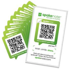 Spokenote 860008409539 Custom Qr Code Video Stickers - Add Personalized Instructions 10 Pack