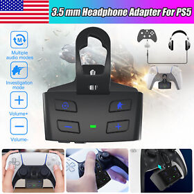 Stereo Headset Adapter Game Audio Voice Sound Enhancer With Led For Ps5 Controller