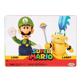 Super Mario 192995410640 Nintendo 4 Inch Action Figure 2 Pack - Luigi Vs. Larry Koopa