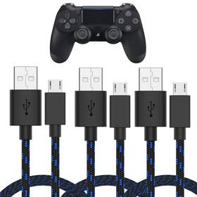 14096 Talkworks Micro Usb Controller Charger Cable For Playstation 4-6-foot Long Braided Heav