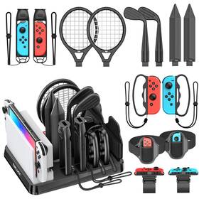 Sw293b Tokluck Switch Sports Accessories Bundle With Organizer Station Compatible Ninte