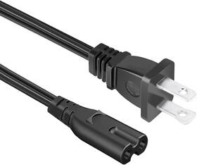 Cuh-1000 Trospow 8.2ft 2 Prong Power Cord For Sony Playstation 3 Ps3 Slim 2-slot Ac Black