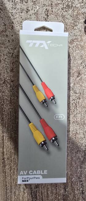 Nxnes-2554 Ttx Tech Red-yellow Av Cable For Nintendo Nes Brand New 2c2