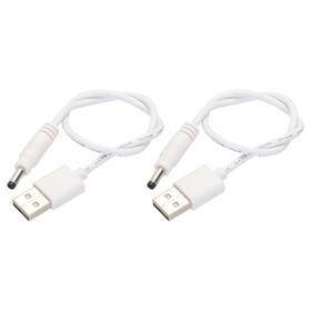 Uxcell 634149508457 2 Pcs Usb To Dc Power Cable 0.3 M 4.0mm X 1.7mm Cord White