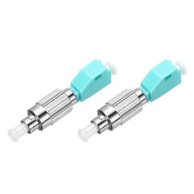 Uxcell 686687021370 Fiber Optic Coupler Fc Male To Lc Female Om3 Multi-mode Simplex Converter 2 Pack