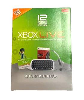 Cxc-00001 Xbox 360 Live Messenger 12 Month Gold Pack Headset Game And Chatpad