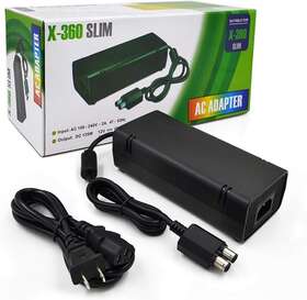 Yudeg 696597538707 Power Supply For Xbox 360 Slim Ac Adapter Replacement Charger Brick With C