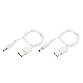 Zaplyte 634149508143 2 Pcs Usb To Dc Power Cable 0.3 M 5.5mm X 2.1mm Cord White