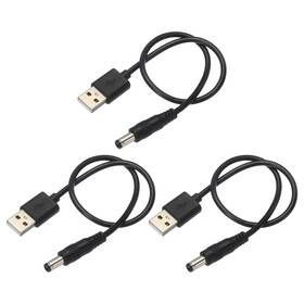 Zaplyte 634149508211 2 Pcs Usb To Dc Power Cable 0.5 M 5.5mm X 2.5mm Cord Black