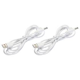 Zaplyte 634149508266 2 Pcs Usb To Dc Power Cable M 5.5mm X 2.5mm Cord White