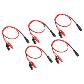 Zaplyte 746453039203 5pcs Dc 5.5 X 2.1mm Female Plug To Alligator Clip Cable Connector Black Red