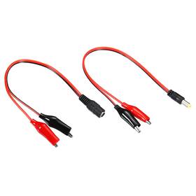 Zaplyte 746453039210 2set Dc 5.5 X 2.1mm Male Female Plug To Alligator Clip Cable Connector Black Red