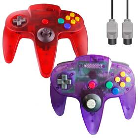 Fg12-8 Zerostory Classic N64 Controller Transparent Red And Purple