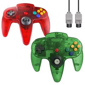 Fg12-9 Zerostory Classic N64 Controller Wired Transparent Red And Green