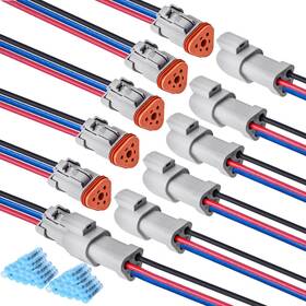 Ziwimego 712297852872 3 Pin Deutsch Dt Connector Waterproof Automotive 6 Kits Electrical