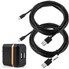 Zuc6aux4 Pcs Controller Charging Cable Usb Cord Dual Travel Wall