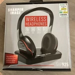 Sharper Image Wireless Headphones W/built-in Microphine SHP925 Blk Preowned. Fixed Price $8.69.