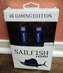 Sailfish Hdmi Cable 2.0 Cord 4K Gaming Edition Display Port Xbox One 15FT Blue. Fixed Price $12.00.