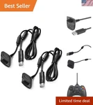 2-PACK 70-INCH Usb Charging Cable For Xbox 360 Controllers Knot-free Design. Fixed Price $14.99.