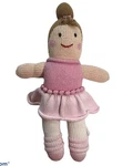 Zubels Knit Plush Ballerina Doll Pink Organic Lovie Lovey 14" Handmade. Fixed Price $7.99.