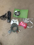 Xbox 360 Lot 2 Controllers, Power Supply Av Cable, Charging Dock, Kinect. Fixed Price $70.00.