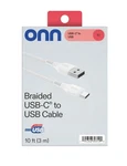 Onn Braided Usb-c To Cable 10 Ft (3 M) Fast Charging White Hi-speed. Fixed Price $15.99.