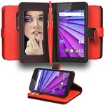 New Moto 3RD Gen. Rflection ABACUS24-7 Mirror Wallet Case & Card Holder, Red. Fixed Price $15.99.