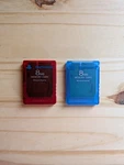Sony Playstation 8MB Magicgate Memory Cards Crimson Red/island Blue (2-PACK). Fixed Price $19.99.