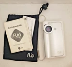 Pure Digital Technologies Flip Video Model F130W White Silver Camcorder W/ Bag. Fixed Price $14.95.