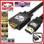 Hdmi Vga Cable Adapter Converter For Hdtv Pc Desktop Monitor Laptop 4K Video. Fixed Price $9.99.