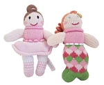 (2) Zubels Pearly Penny Mermaid & Bella Ballerina Hand Knitted Rattle Dolls 7". Fixed Price $12.99.