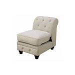 Benzara 20 Inch Armless Sofa Chair, Linen Like Fabric, Button Tufted, Beige. Fixed Price $270.13.