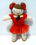 Zubels Mindy The Holiday Ballerina Doll 12" Red Dress Hand Knit Plush. Fixed Price $18.53.