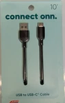 Onn. To Usb-c Cable, Hi-speed Data & Charging, 10 Ft Black. Fixed Price $5.97.