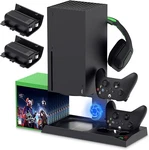 For Xbox Series Vertical Stand,cooling Fan+controller Charger+game Storage. Fixed Price $29.99.
