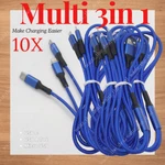 10X 3 Cord C+micro Usb+usb 8 Pin Cable For Iphone Samsung Android Lot. Fixed Price $24.82.