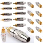 20PCS (10 Pair ) Rca Male Plug Solder Free Gold Audio Video Adapter Connector. Fixed Price $12.90.