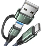 Ainope Usb Cable Fast Charging With Adapter, Woven 60W 10FT, Grey. Fixed Price $12.99.