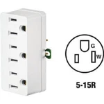 (10)-LEVITON White 15A Electrical 3-OUTLET Tap 004-00698-00W. Fixed Price $56.89.