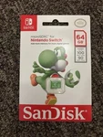 Sandisk 64GB Microsdxc Memory Card For Nintendo Switch. Fixed Price $14.00.
