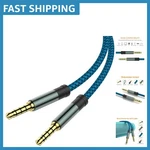 Universal 3.5MM Male-male Aux Cable 5FT Nylon Braided With Mic Compatibility. Fixed Price $7.99.