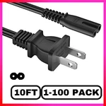Long 10FT Tv Power Cord For Samsung Tcl Hisense Universal Ac Cable 2 Prong Lot. Fixed Price $46.99.